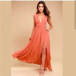 Lulu’s coral pink maxi dress